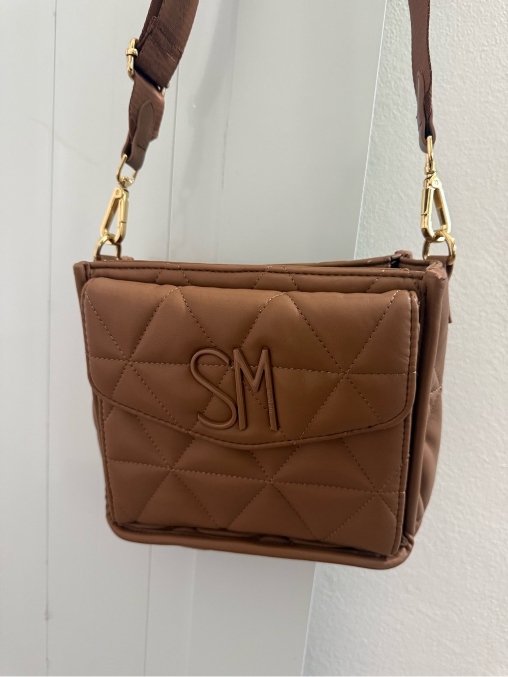 Quilted Crossbody Bag in Brown